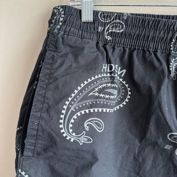 Hudson Men's Racer Shorts Ripstop Black Bandana L - Picture 2 of 11
